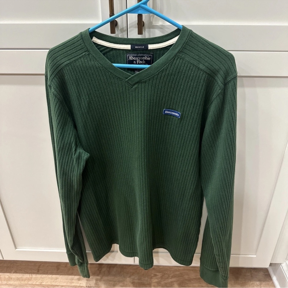 Vtg Abercrombie & Fitch Muscle Y2K Mens Streetwear Dark Green Shirt XL Read!